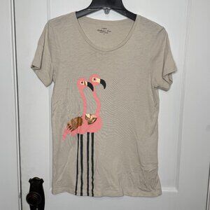J. CREW FACTORY | Flamingo Collector's Tee Gray Short Sleeve Crew Neck